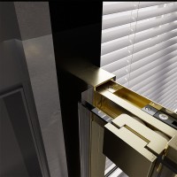 Душевой угол Veconi Premium Trento PTC-SP-30G, 1200х900x2000, брашированное золото, стекло прозрачное