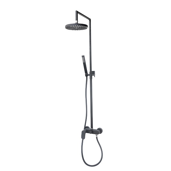 Душевая система в комплекте со смесителем Demm, латунь, чёрный матовый