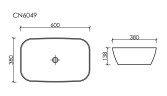 Умывальник чаша накладная овальная Element 600x380x138мм
