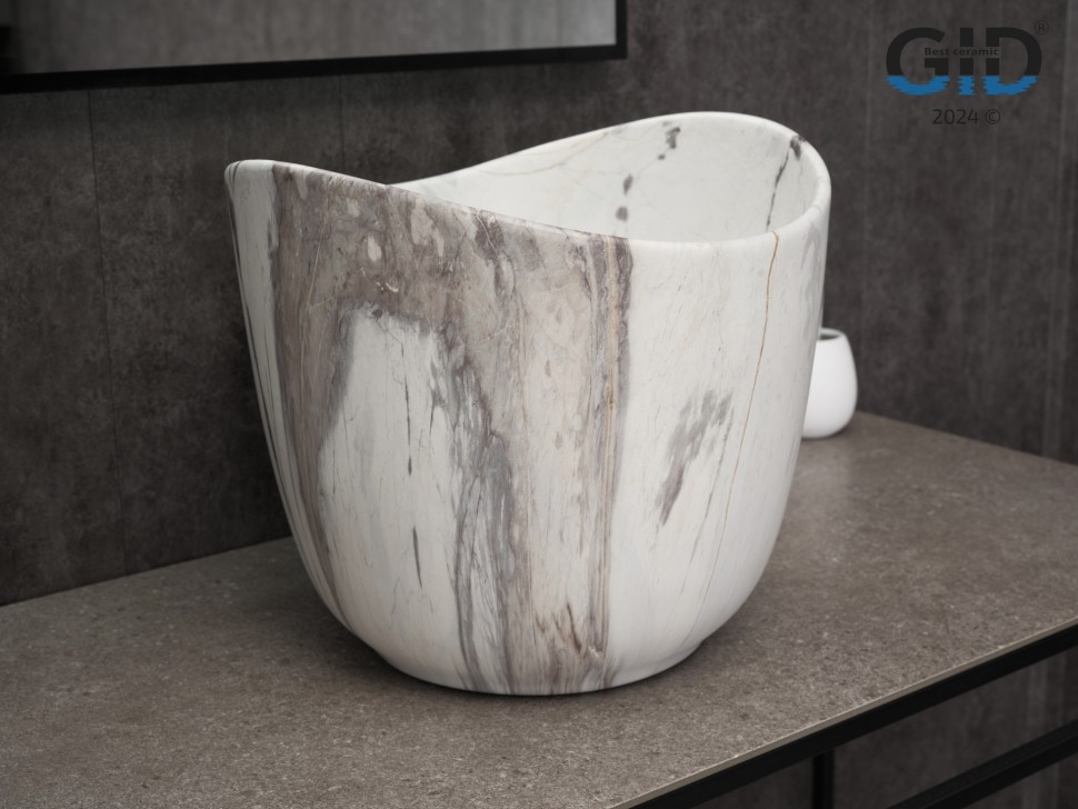 Раковина Gid Mnc9303 54479 накладная под камень матовая 36x36x32