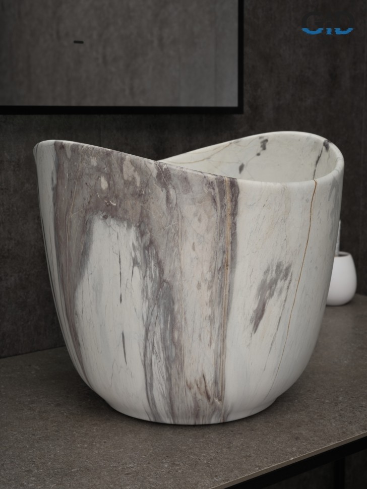 Раковина Gid Mnc9303 54479 накладная под камень матовая 36x36x32