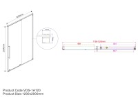 Душевая дверь Arno VPS-1A120CGB, 1200, черный, стекло тонированное
