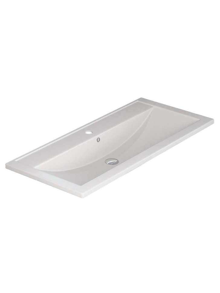 Раковина для ванной кварцевая Uperwood Foster Quartz 100х45,5х17,5 см, белая матовая, жасмин