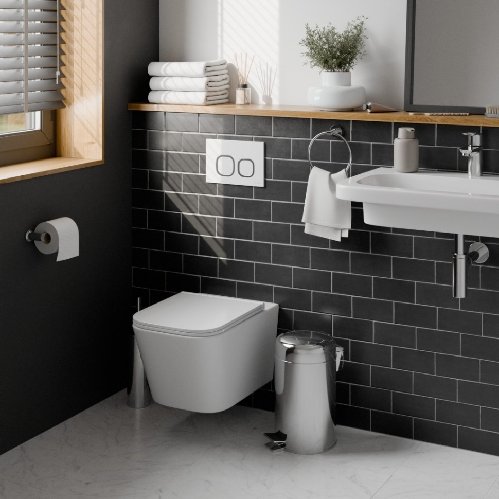 Комплект 2в1 IBERICA BLANCA инсталляция SILENCIO, кнопка смыва ESTI-Q белый глянцевый (IB001.831)