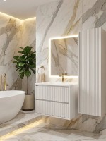 Тумба под раковину Uperwood Next Premium подвесная, 70 см, белая, 2 ящика