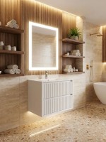 Тумба под раковину Uperwood Next Premium подвесная, 70 см, белая, 2 ящика