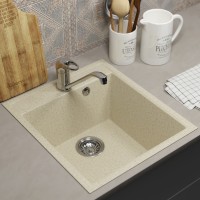 Кухонная мойка из искусственного камня Uperwood ECON UPD-404-002, прямоугольная, бежевая матовая