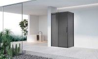 Душевой уголок Como-N VSR-4CN9013CGB, 1300*900, черный, стекло тонированное