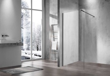 Душевая перегородка Волк-Ин (Walk-In) VSW-1H700CLGM, 700*2000, вороненая сталь, стекло прозрачное