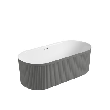 Ванна акриловая Vincea VBT-709-1700MA, 1700*800*585, цвет матовый антрацит/белый, щелевой перелив, слив белый
