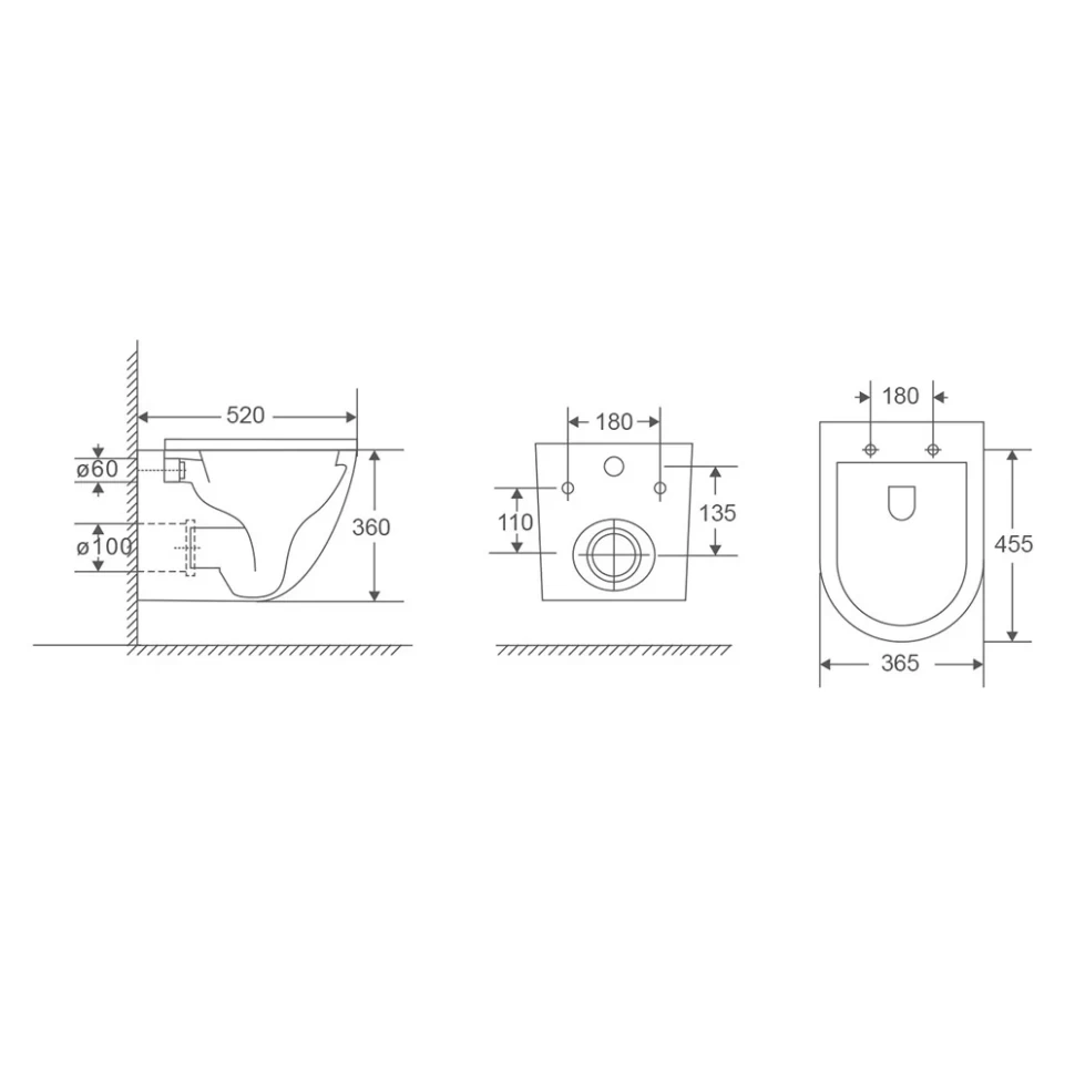 Унитаз подвесной Veconi Tondo Rimless VCN1-52R