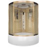 Душевая кабина Niagara Luxe NG-7744G (120x120х215) высокий поддон(50см),дверь раздвижная,стенки золото,4 места