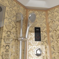 Душевая кабина Niagara Luxe NG-7744G (120x120х215) высокий поддон(50см),дверь раздвижная,стенки золото,4 места