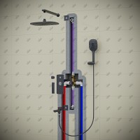 Душевая система встроенная Timo Helmi SX-4099/00-16SM хром-белый