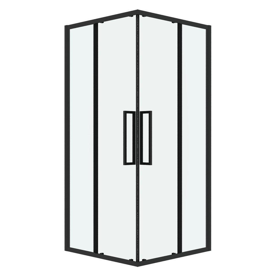 Душевое ограждение Grossman Cosmo 300.K33.02.8080.21.00 (80х80х195) квадрат,раздвижная,черный матовый,стекло прозрачное, 1 место