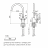 Смеситель для кухни HOLSTEIN, брашированная сталь, Ho212063-BS, Paulmark