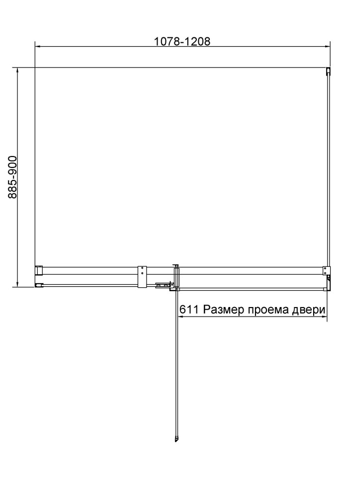 Душевой уголок Экстенза (Extenza) VSR-4EX111290CL, 1100/1200*900, хром, стекло прозрачное