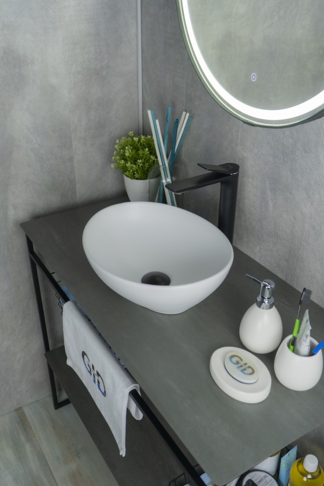 Раковина Gid N900 51164 накладная белый матовый 41x34x15