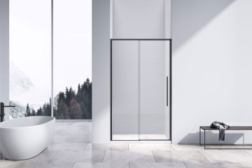 Душевая дверь Слим-Н (Slim-N) VDS-4SN120CLB, 1200, черный, стекло прозрачное