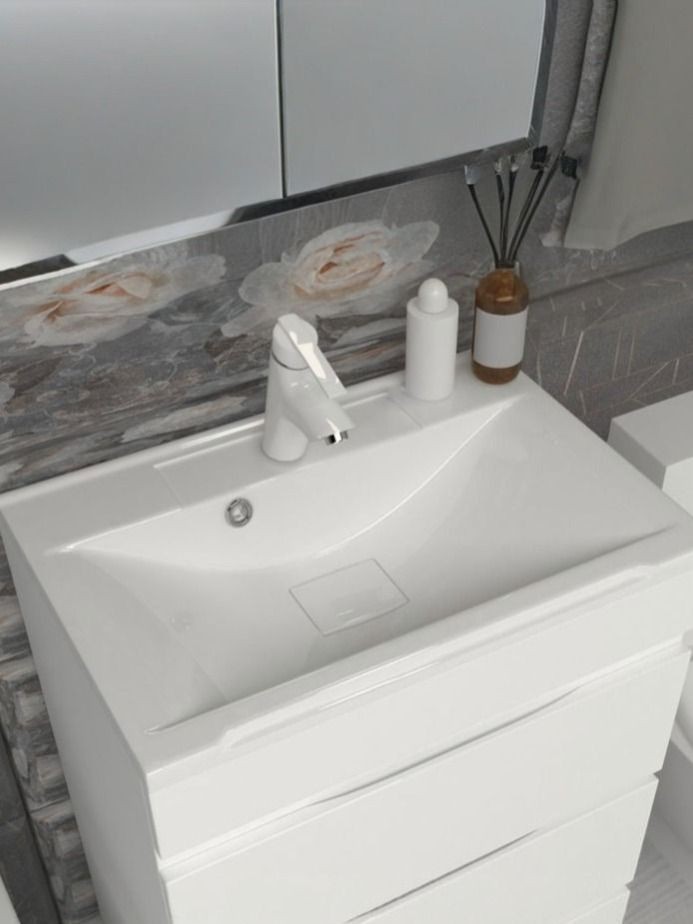 Раковина для ванной 70 см, Uperwood Elen, с декоративной накладкой для слива