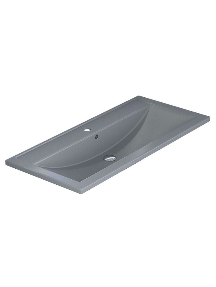 Раковина для ванной кварцевая Uperwood Foster Quartz 100х45,5х17,5 см, серая матовая, бетон