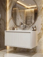 Тумба под раковину для ванной Uperwood Next Premium подвесная, 80 см, белая, 1 ящик