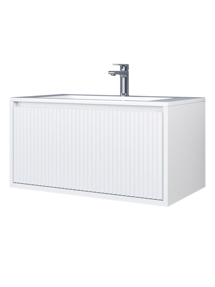 Тумба под раковину для ванной Uperwood Next Premium подвесная, 80 см, белая, 1 ящик