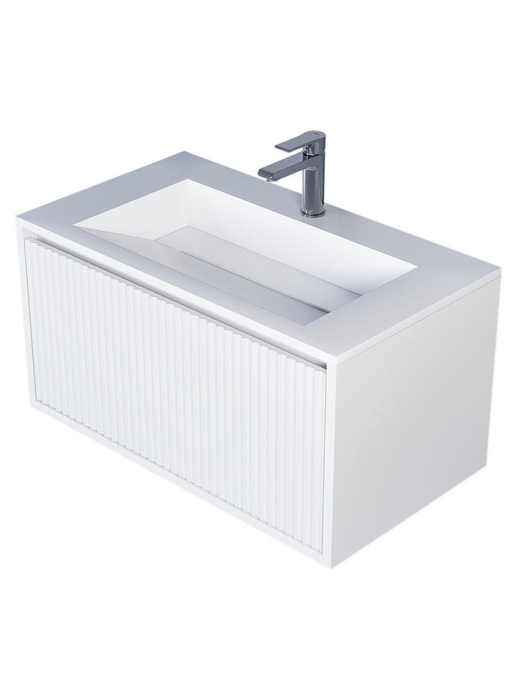 Тумба под раковину для ванной Uperwood Next Premium подвесная, 80 см, белая, 1 ящик