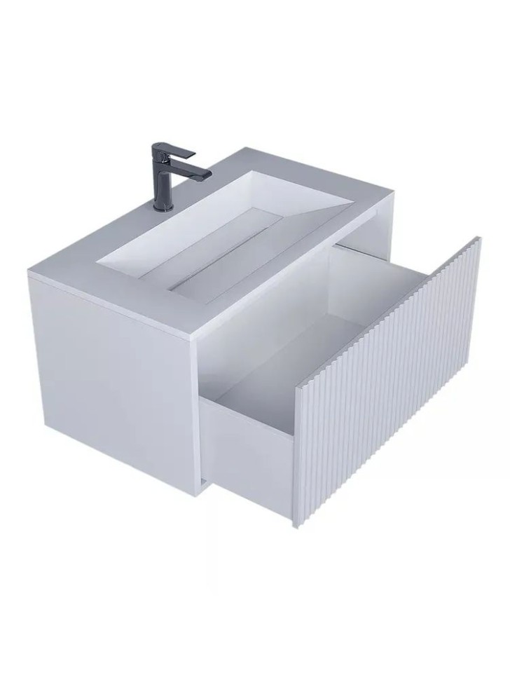 Тумба под раковину для ванной Uperwood Next Premium подвесная, 80 см, белая, 1 ящик