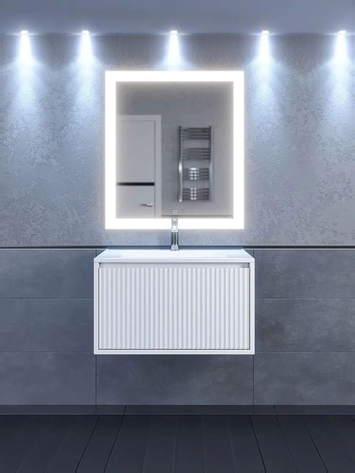 Тумба под раковину для ванной Uperwood Next Premium подвесная, 80 см, белая, 1 ящик