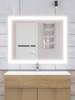 Зеркало для ванной с подсветкой Uperwood Barsa 100х80 см, прямоугольное, сенсор/антизапотевание