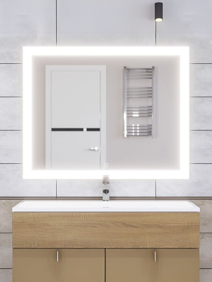 Зеркало для ванной с подсветкой Uperwood Barsa 100х80 см, прямоугольное, сенсор/антизапотевание