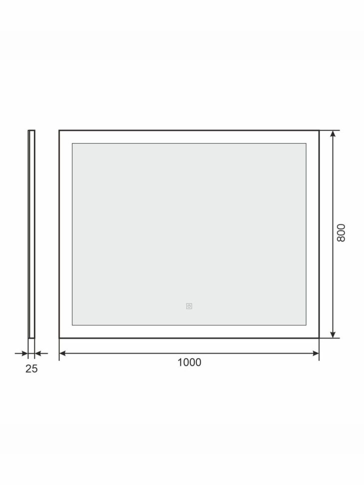 Зеркало для ванной с подсветкой Uperwood Barsa 100х80 см, прямоугольное, сенсор/антизапотевание