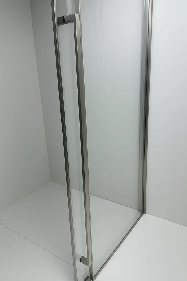 Timo Душевая дверь TDSS-140/13C-8R, раздвиж 1400*2000, проф никель + торцевое стекло TSS-1000/13C-8 1000*2000, проф никель