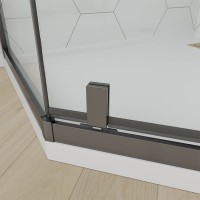 Душевой угол Veconi Ottimo P10 GR, 1000x1000x1900, графит брашинг, стекло прозрачное