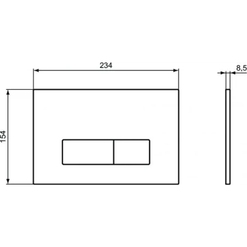 Панель смыва Ideal Standard OLEAS™ M2 механическая, двойной смыв, Silk Black (Черный матовый)