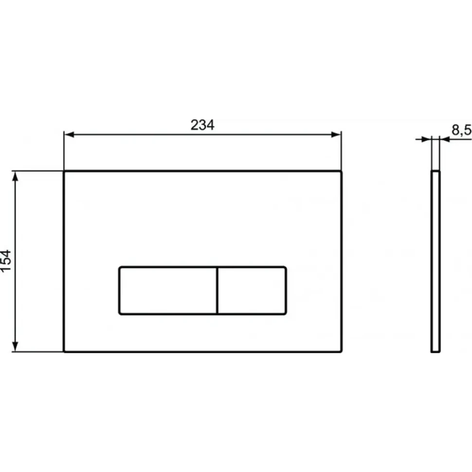 Панель смыва Ideal Standard OLEAS™ M2 механическая, двойной смыв, Silk Black (Черный матовый)