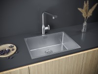 Мойка нерж. сталь NEXT 58 UNI, PM215844-BS, брашированная нерж.сталь, 580х440мм, Paulmark 1,2мм