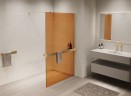 Душевая перегородка Walk-In VSW-1HR100GSG, 1000*2000, матовый золотой, стекло янтарь
