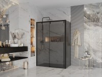 Душевое ограждение Ambassador Intense 110022205IBB-80IBB (160х80х200) прямоугольник,черный,стекло тонированное,раздвижная,2 места