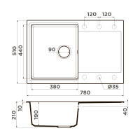 Кухонная мойка Omoikiri Daisen 78-BL Artgranit/черный