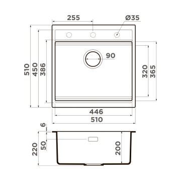 Кухонная мойка Omoikiri Kitagawa 51-GB Artceramic/графит