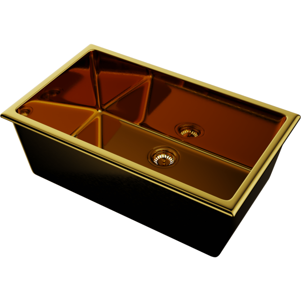 Кухонная мойка Omoikiri Okinoshima 76-U/I-G Glossy Natceramic/золото глянцевое