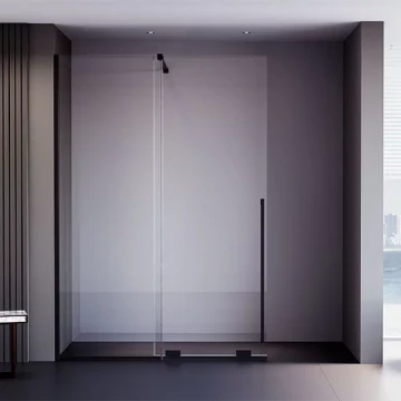 Душевая перегородка Veconi Premium Trento PTDW-50B, 1400x2000, черный матовый, стекло прозрачное