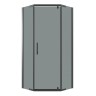 Душевое ограждение Niagara Eco NG-1009-14DT (90х90х190) трапеция,распашное,черный,стекло тонированное,1 место