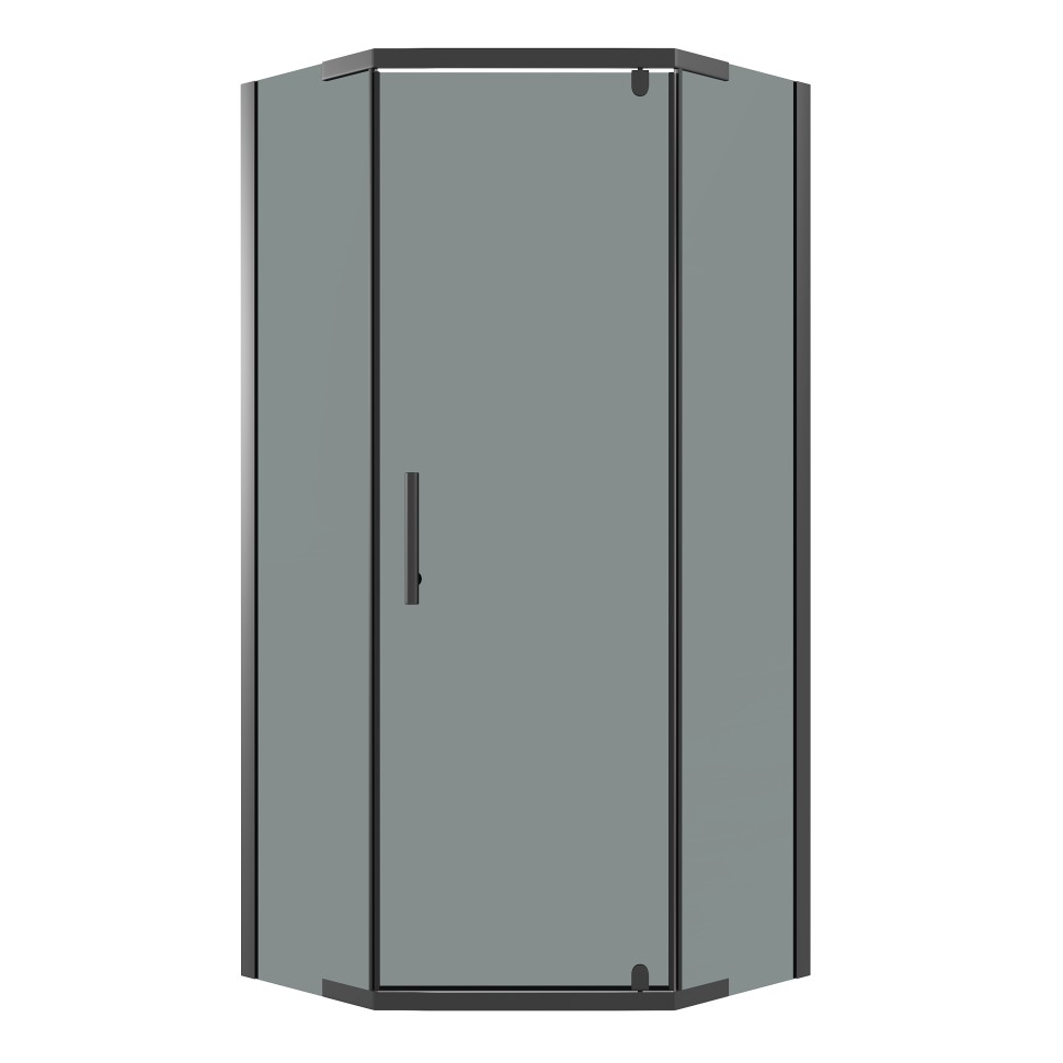 Душевое ограждение Niagara Eco NG-1009-14DT (90х90х190) трапеция,распашное,черный,стекло тонированное,1 место