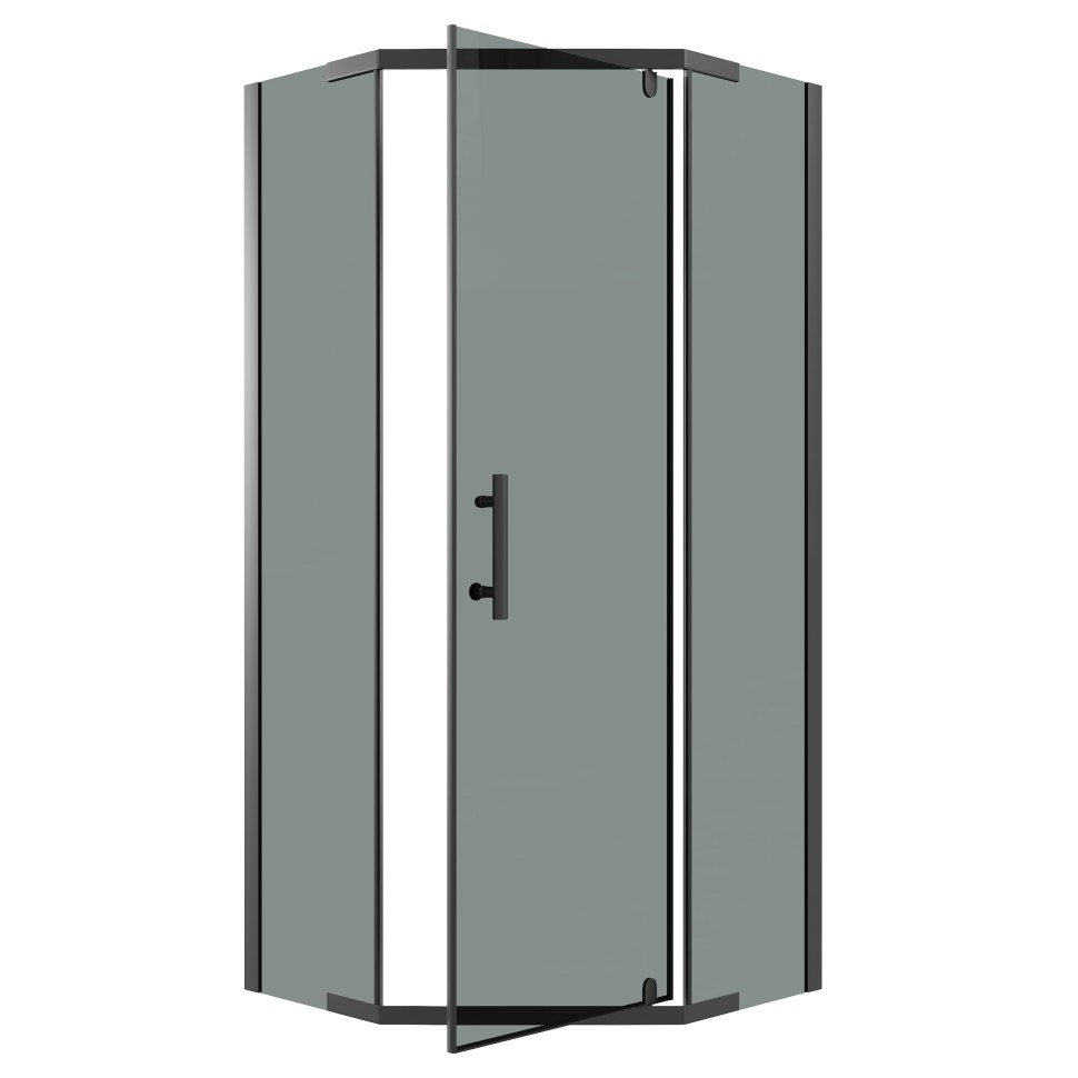 Душевое ограждение Niagara Eco NG-1009-14DT (90х90х190) трапеция,распашное,черный,стекло тонированное,1 место