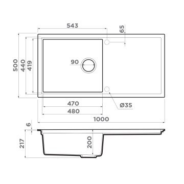 Кухонная мойка Omoikiri Sintesi 100-GB Artceramic/графит