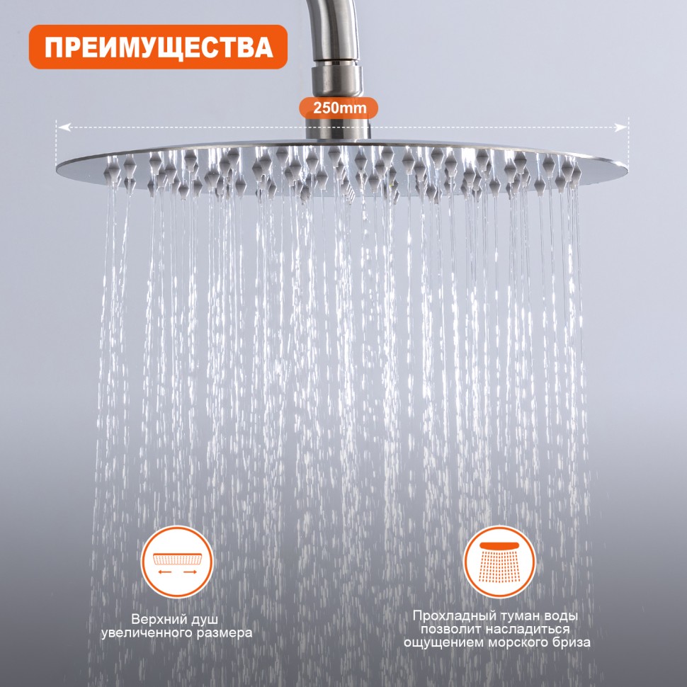 Душевая система Prohanss для ванны и душа P31.24.05 Сатин