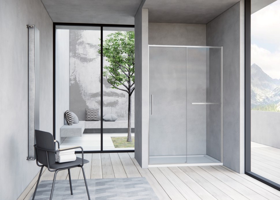 Душевая дверь Slim Soft VDS-1SS120CLBN, 1200, брашированный никель, стекло прозрачное